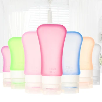 

4pcs Dispenser Organizer Soft Silicone Mini Squeezy Empty Makeup Refillable Conditioner Portable Travel Bottle Lotion Containers