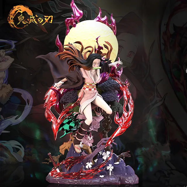 14 6 Anime Demon Slayer Kamado Nezuko 2 Face Tanjirou S Sister Gk Resin Statue Box Action Figure Collectible Model Toy Y25 37cm Action Figures Aliexpress