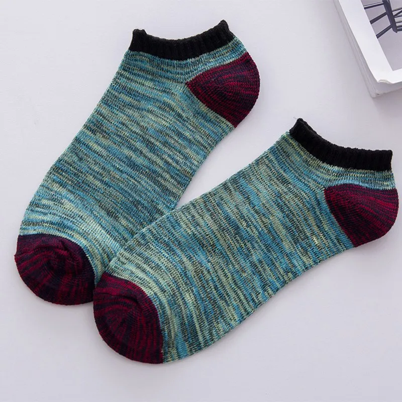 5 Pairs Striped Socks Low Ankle Socks Slippers Shallow Mouth Socks Retro Tide Socks New With Random Color