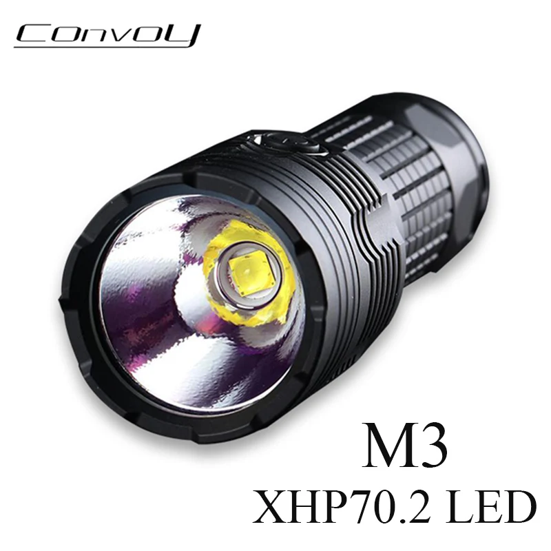 

Most Powerful Linterna LED Flashlight Convoy M3 with Cree XHP70.2 4300lm Temperature Protection 18650 26650 Torch Flash Light