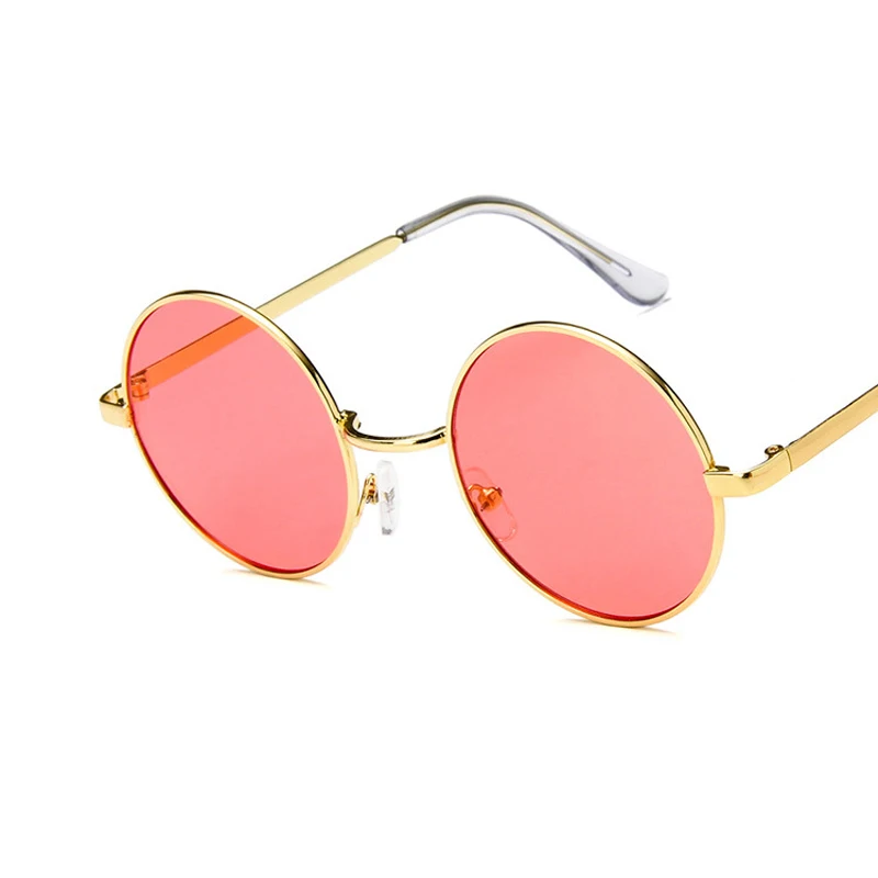 5Drak pink Oreldia модные круглые солнцезащитные очки для женщин люксовый бренд Винтаж Сплав розовый желтый прозрачные линзы оттенки солнцезащитные очки gafas de sol mujer - Цвет линз: 5Drak pink