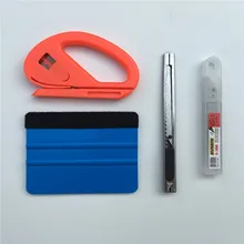 4pcs/lot Car Wrapping Film Tool Felt Squeegee Scraper Snitty Cutter Knife Car Decal Wall Sticker Window Tint Film Tools