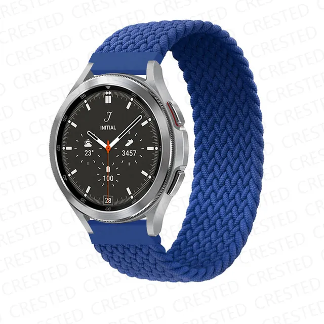 Braided Solo Loop band for Samsung Galaxy watch 4/classic/Active 2 Watchband 20mm 22mm Bracelet correa Amazfit GTS 2 mini strap Atlantic Blue