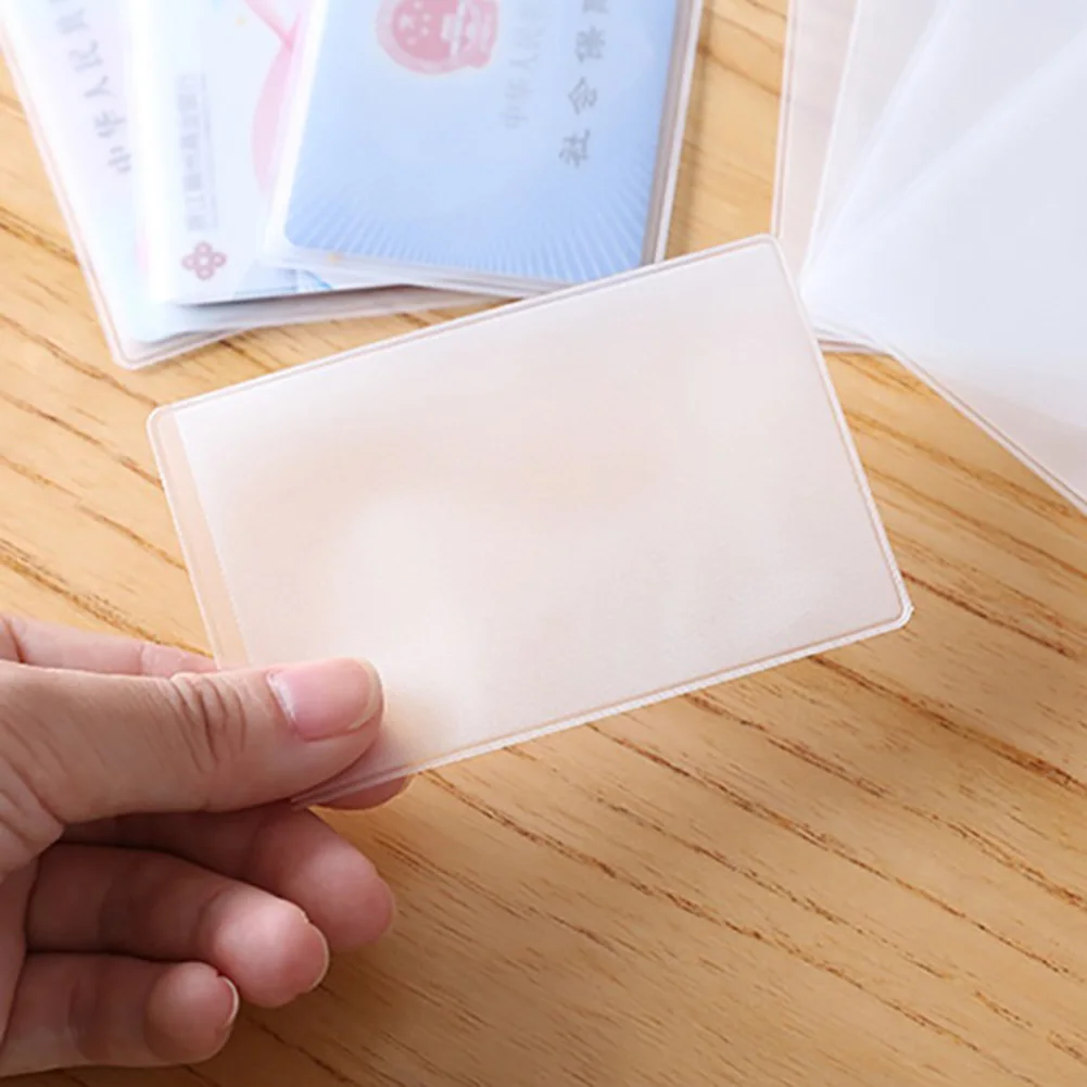 Fashion Simple PVC Waterproof Transparent Scrub Card Cover Cardholder Case Protect Credit ID Bank Card Holder Case