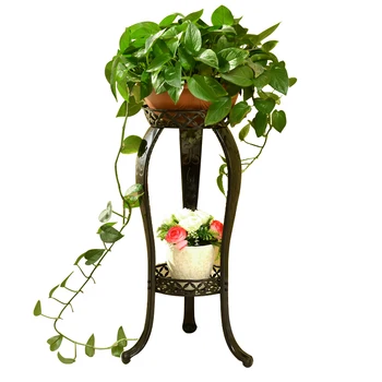 

European Multi-layer Wrought Iron Flower Stand Floor-standing Balcony Living Room Floor Pot Rack Green Lollipop Orchid Shbalkon