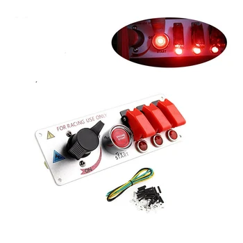 

Car Ignition Switch Panel Auto DIY Plastic+Metal 195mmx67mm Replacement