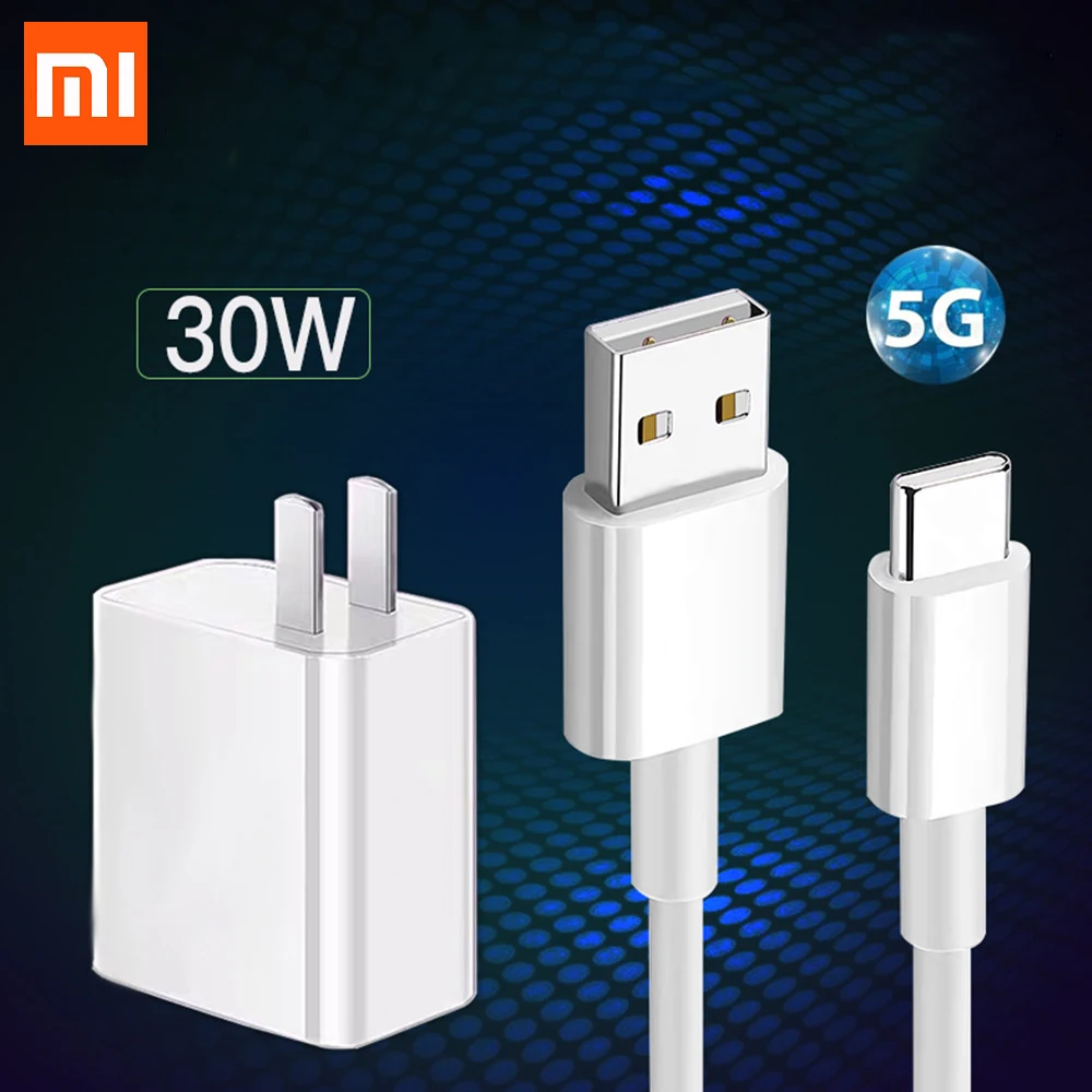 Зарядное устройство Xiaomi MI 10 В 3 А 30 Вт адаптер для быстрой зарядки 100 см USB 1 кабель