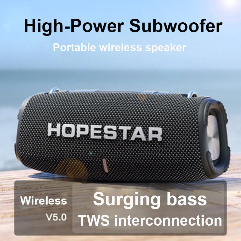 HOPESTAR H50 Portable Wireless Speakers High-Power Big Music Box Outdoor Super Bass TWS Powerful Party caixa de som FM Radio AUX |