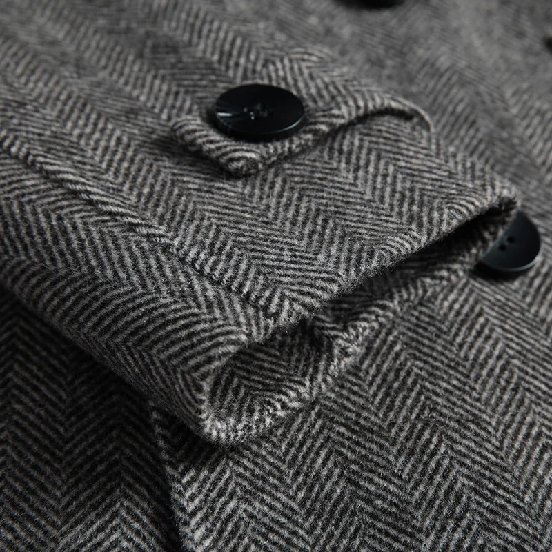100% Wool Coat Long Jacket Men Spring Autumn Double Breasted Mens Coats and Jackets Abrigo Hombre 2020 9910 KJ4296