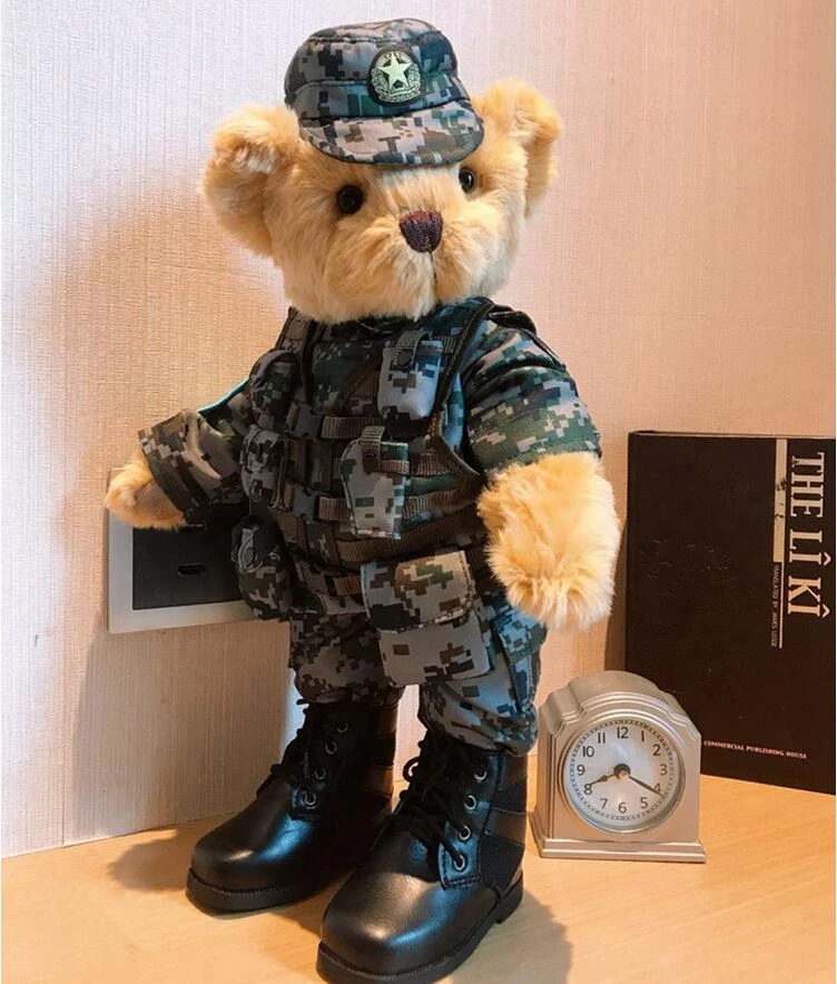38 см креативный солдатский медведь Униформа плюшевый медведь камуфляжная кукла армейский солдат медведь мягкая игрушка спецназ медведь мягкие куклы