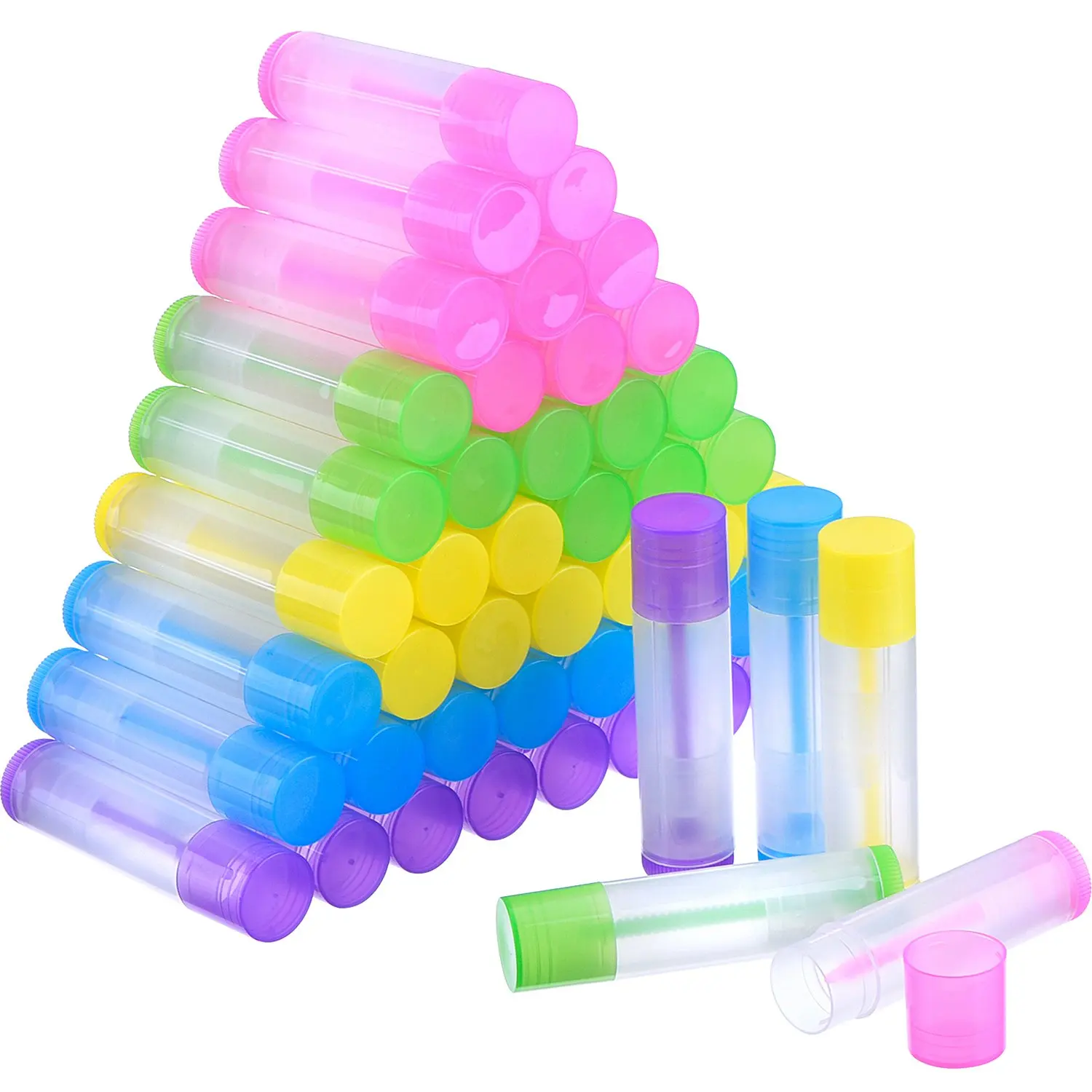 50 Pieces 5ml/5g Plastic Lipstick Tubes Diy Lip Balm Containers Empty