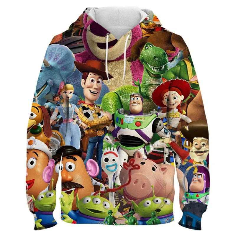 Sudadera con capucha de Toy story para hombre y mujer, suéter de manga larga con 3D de Anime, ropa de primavera y otoño, de gran tamaño, estilo Harajuku|Sudaderas con capucha