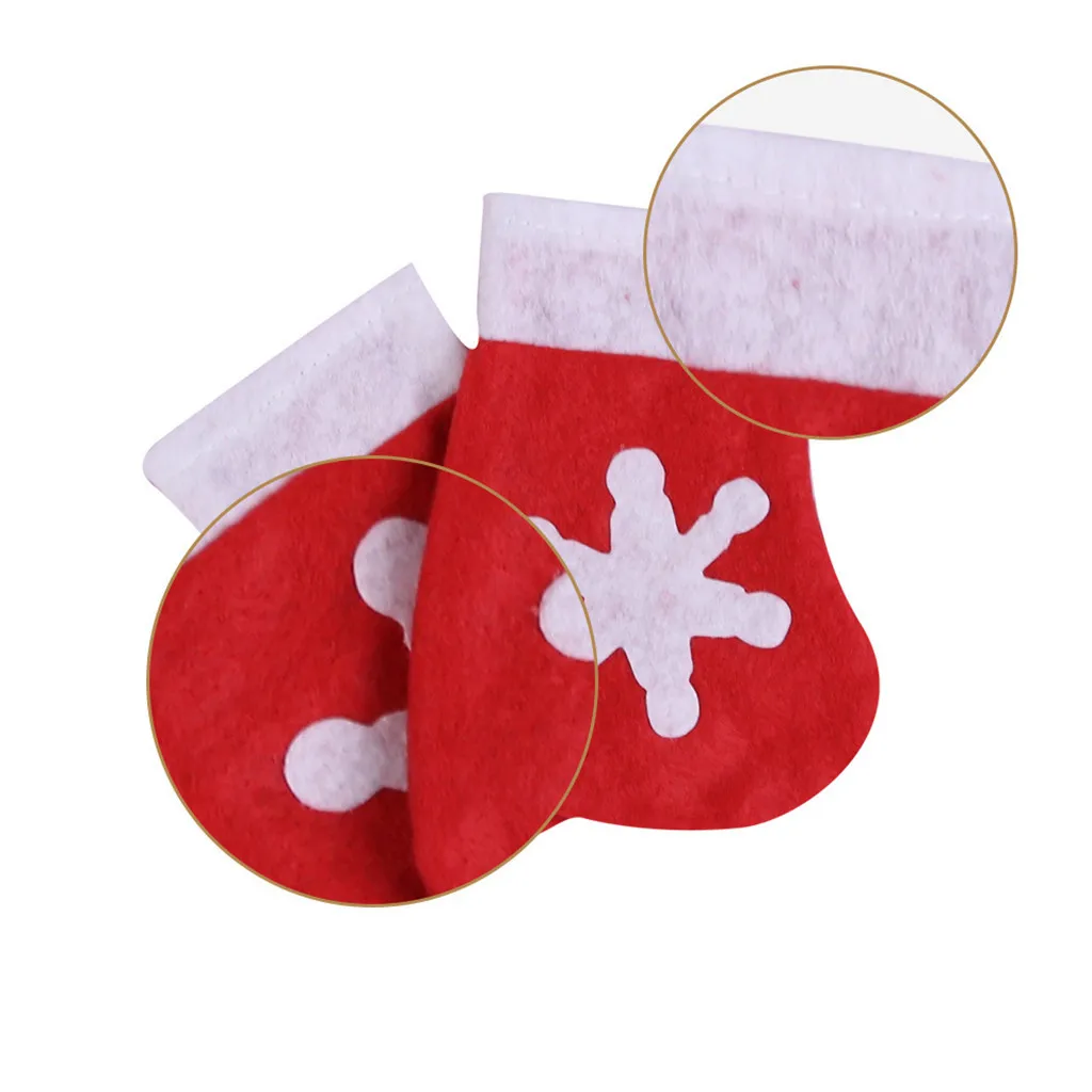Christmas Snowflake Stockings Hanging Decorations Xmas Happy New Year Ornament Socks Christmas Tree Socks Pendant Candy Bag