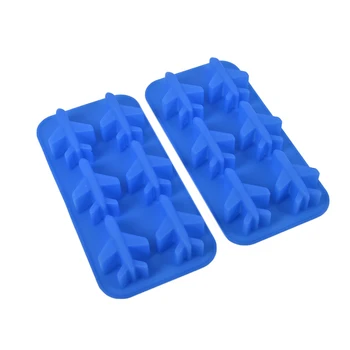 

1pc Large Ice Cube Tray Pudding Mold 3D Aircraft Silicone 6-Cavity DIY Ice Maker Mould Household Use Cream Tools 20cm*9.8cm
