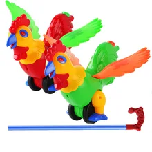 Большой размер ручной толчок петух обучающая игрушка на колесиках обучающая тяга обучающая 1 год детская игрушка