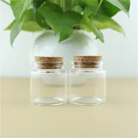 12 pcs/Lot 47*50mm 50ml Glass Bottles With Cork Spicy Storage Tiny Bottle Jar Containers Glass Spice Vials Craft DIY Small Jars 1