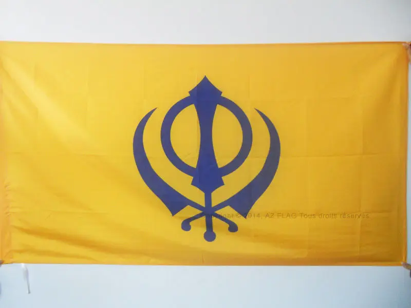 3ft x 5ft3 x5ft SIKH религиозный флаг печать полиэстер баннер флаг Размер 150*90 см
