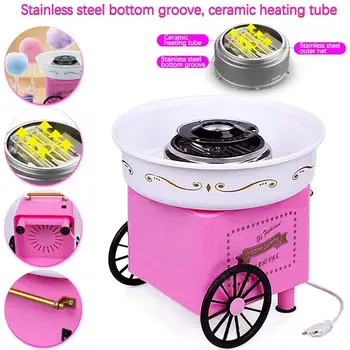

Sugar Retro Trolley Shape Mini Cotton Candy Machine Sweet Fairy Floss Maker Tool