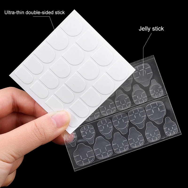 Double Side Nail Jelly Glue Transparent False Nail Art Adhesive Tape Glue Stickers DIY Reusable Manicur Nails Accessories 5