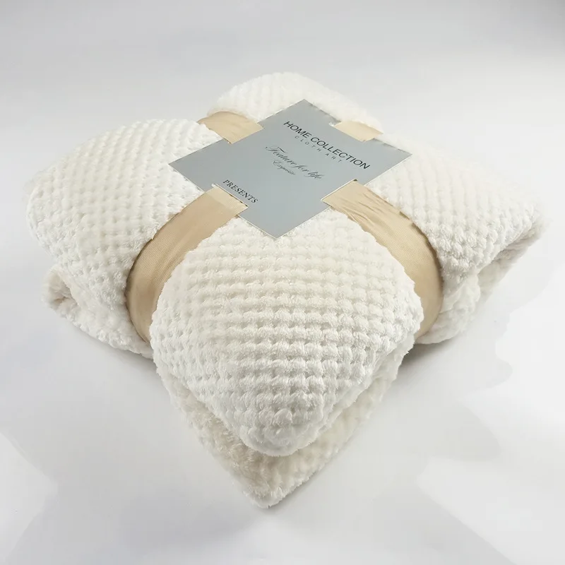 

2019 Warm Luxury Mesh Blanket Baby Fleece Blanket Towel Sofa Blanket Pineapple Grille Flannel Throw For Home Sofa Bed Bedsheet