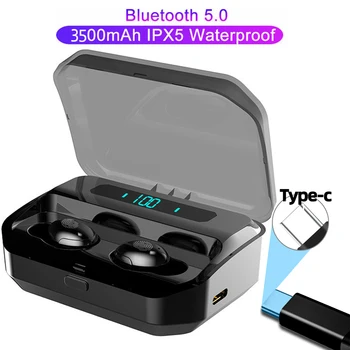 

Wireless True Sport Headphone In-ear Bluetooth Earphone V5.0 TWS Noise Reduction Headset LED Battery Display For xiaomi iphone