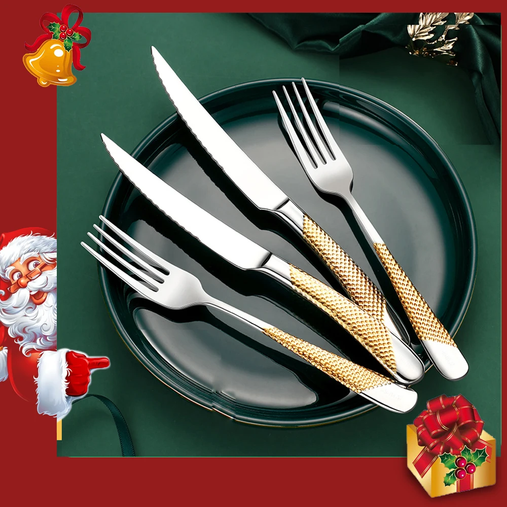 1pcs Home Tableware Cutlery Set Golden Cutlery Stainless Steel Dinnerware  Set Silverware Cutlery Complete Fork Spoons Knives - Dinnerware Sets -  AliExpress