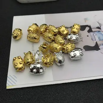 

10Pcs Lucky Blessing Pig Pendant Pig Beads Bracelet Small Chrams Jewelry Making