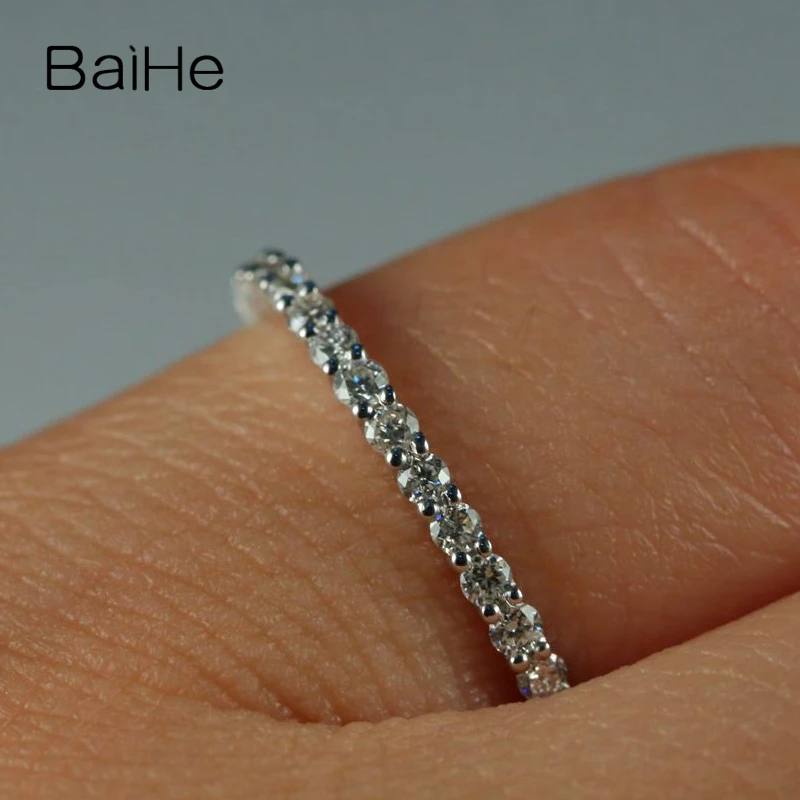 BAIHE 4/10CT натуральные бриллианты обручальное кольцо из цельного белого золота 18 К обручальное кольцо#5 модное Подарочное кольцо