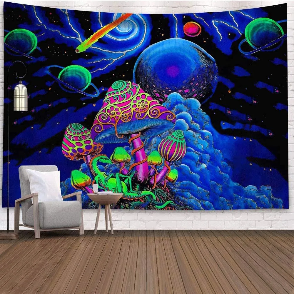 

SepYue Psychedelic Mushroom Tapestry Colorful Abstract Trippy Tapestry Wall Hanging Tapestries for Home Dorm Fantasy Decor