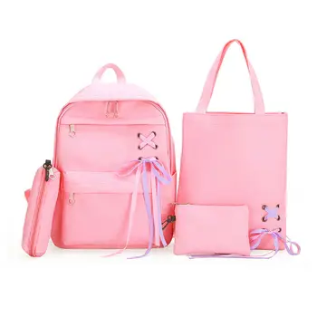 

Ladies Women Handbag 4pcs/set Canvas Shoulder Crossbody Tote Purse Bag Travel Handbags