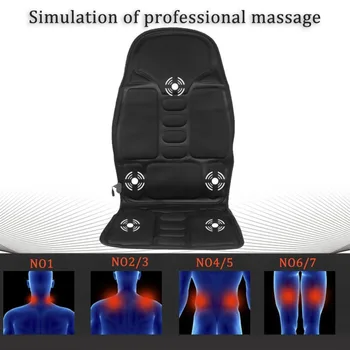 

Professional Car Household Office Full Body Massage Cushion Lumbar Heat Vibration Neck Back Massage Cushion Seat EU Plug