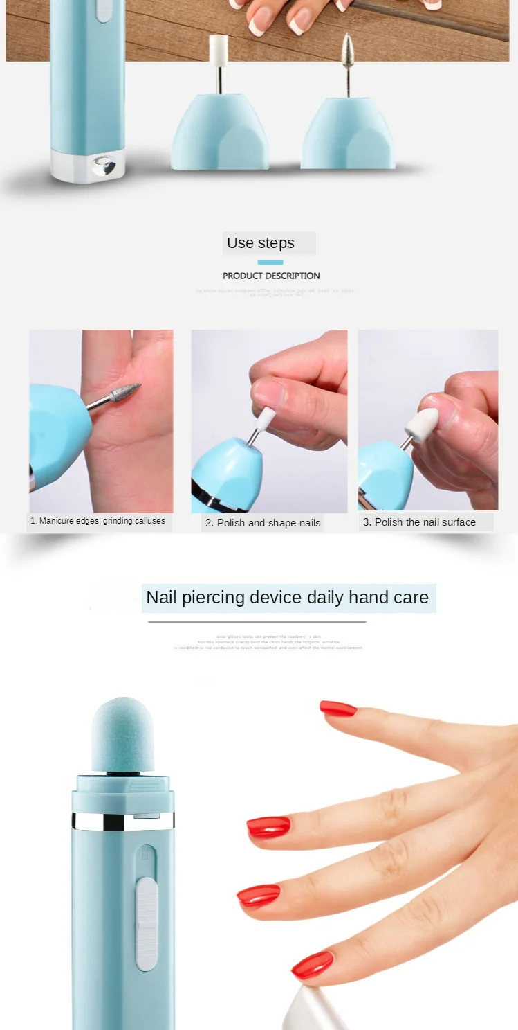 Máquina de Moagem 9 em 1 Novo Multi-função Manicure Implementar Bateria Seca Mini Unha Elétrica Piercing Dispositivo 5 Novo 9 em 1 multi-função manicure implementar