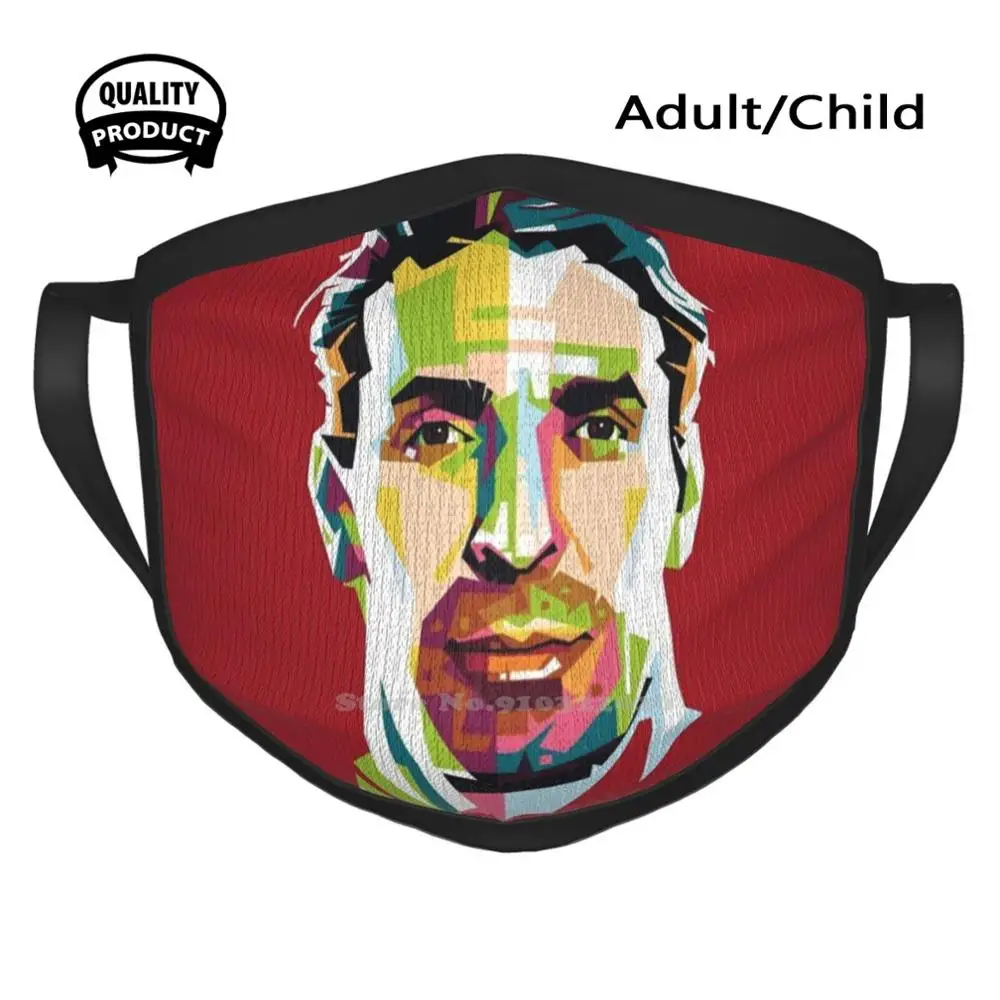 Face Buffon Art Designer Black Breathable Reusable Mouth Mask Men Football Cool Soccer Player Style Handsome Action Love | Аксессуары