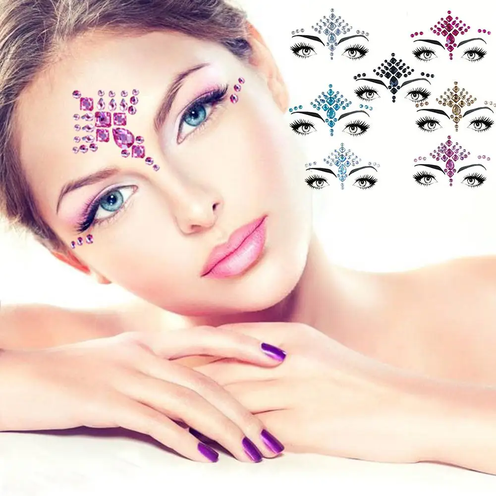 9 Styles Body Paint Glitter Festival Party Face Makeup Gems Rhinestone  Jewel Body Tattoo Stickers Eye Gems Stickers Makeup - Price history &  Review, AliExpress Seller - BetterDo Store