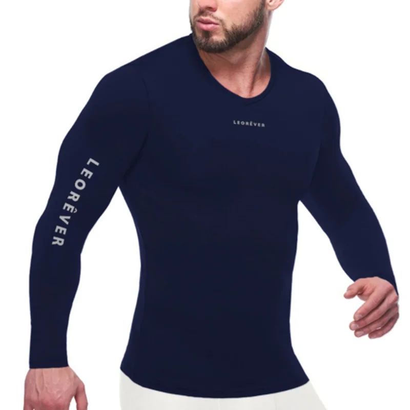 

Mens Compression Under Base Layer Top Long Sleeve Tights Sports Running T-shirts Gym Football Jersey Sportswear