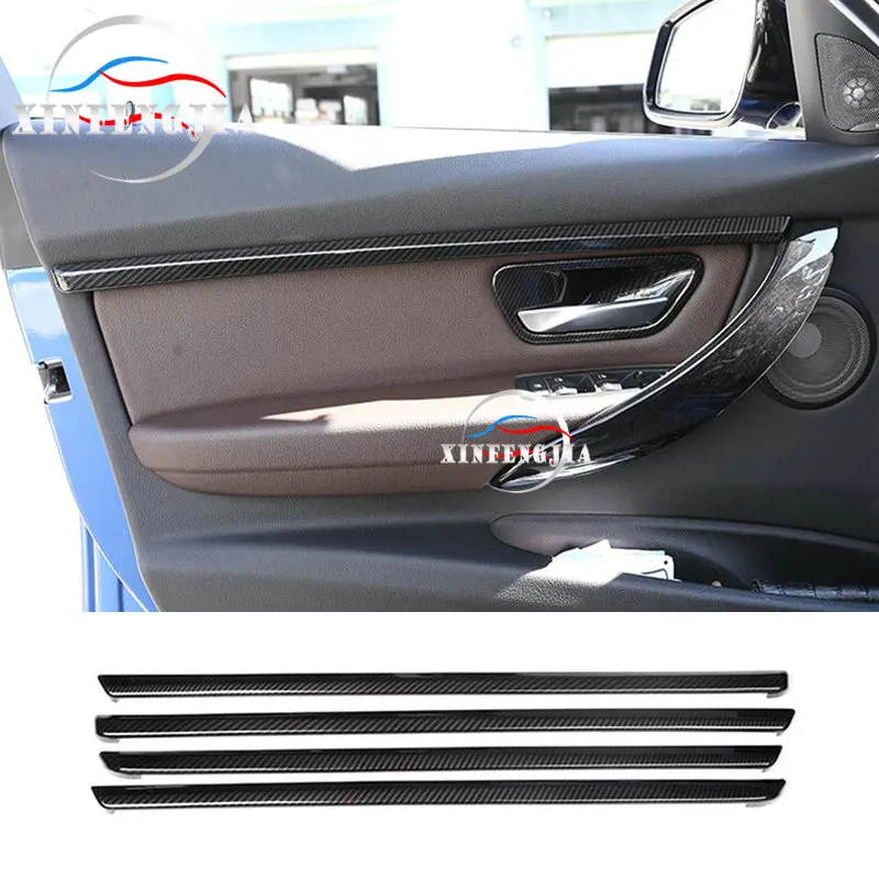 

For BMW 3 Series F30 F31 13-18 4x Carbon Fiber Color Inner Car Door Strip Trim