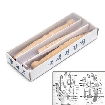 

New 3PCS Wood Massager Foot Body Massage Stick Relieve Muscle Soreness Relaxing Tool Acupuncture Foot Reflexology Massager