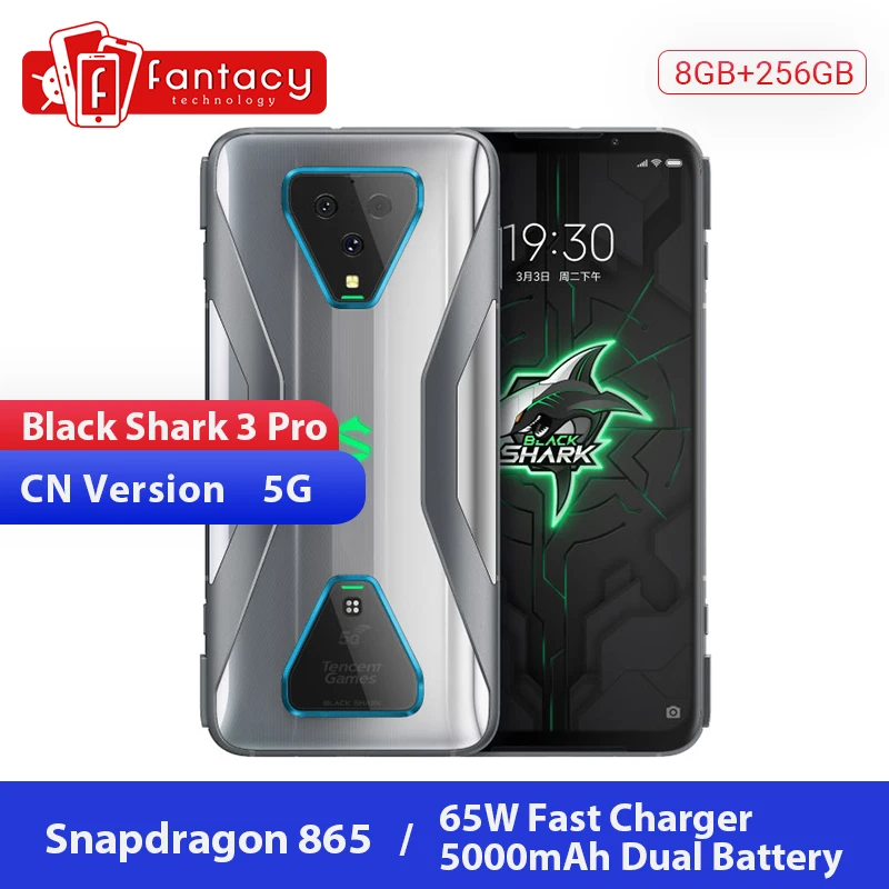 Новый Xiaomi Black Shark 3 Pro 5G Snapdragon 865 8 Гб 256 ГБ игровой телефон Восьмиядерный 7 1 ''AMOLED 64