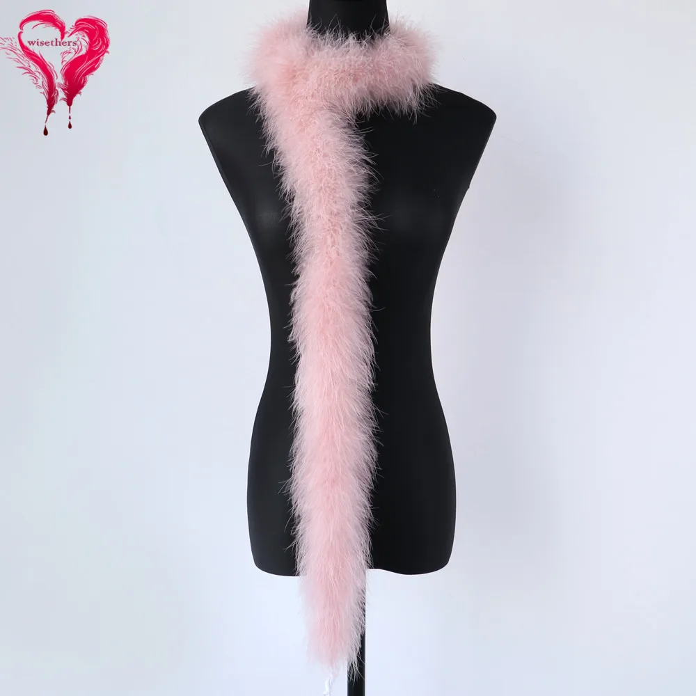Vail Pink 1 шт./2 метра натуральный боа из пера индейки Пушистый Марабу для карнавала украшения одежды - Цвет: Vail Pink