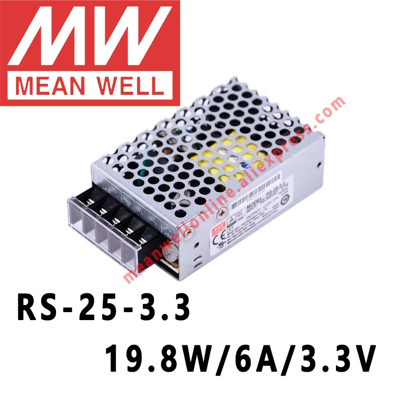 Mean Well RS-25 серии AC/DC 25 Вт одиночный выход импульсный источник питания meanwell интернет магазин