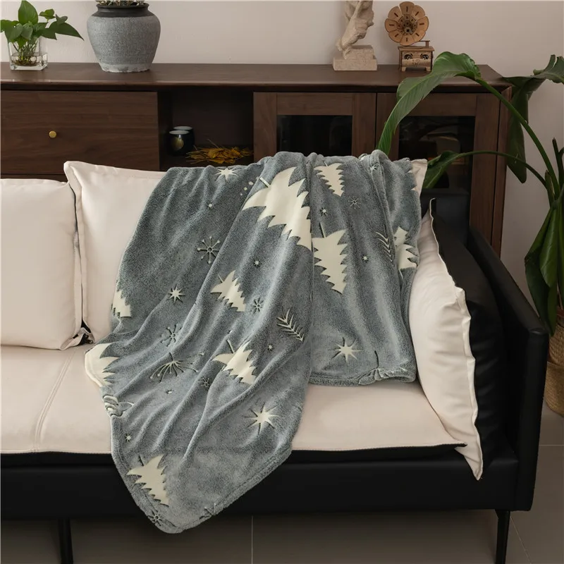 Warm Winter Blanket Luminous Christmas Decortaion Blankets Bedspread Throw Blanket for Sofa