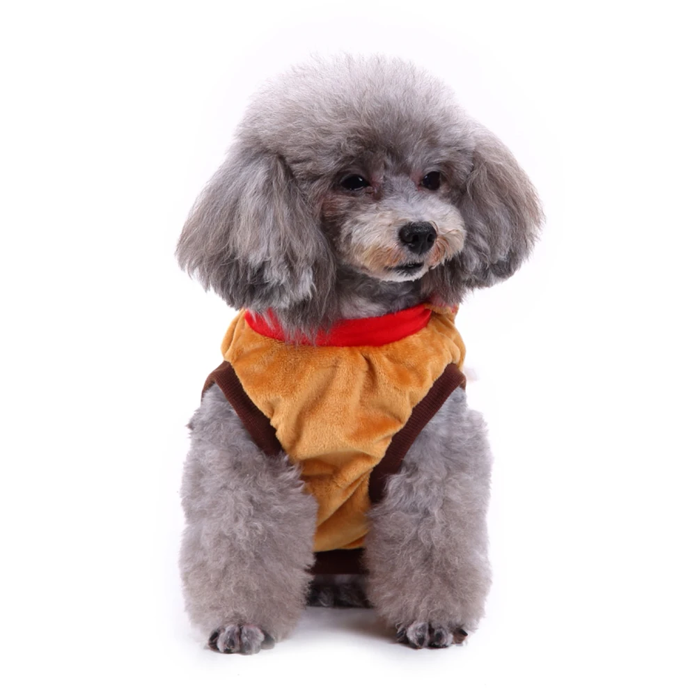 Winter Christmas Elk Shape Pet Dog Hoodie Clothes Breathable Costume Apparel