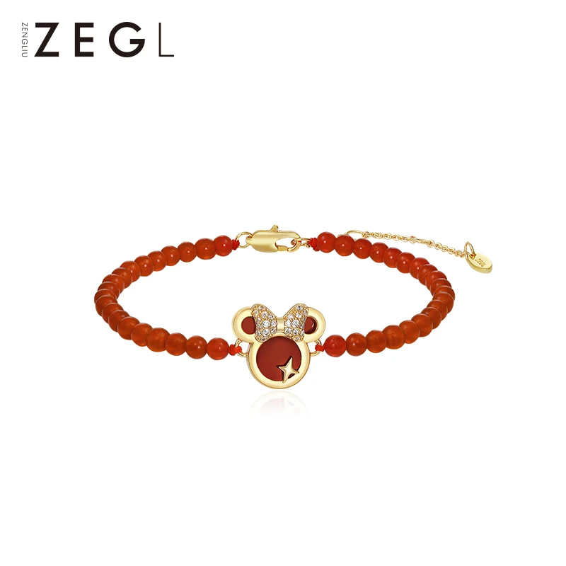 ZEGL дизайнерский браслет "год крысы" Женский дизайн красный браслет Рождественский подарок для девушки Популярные ювелирные изделия