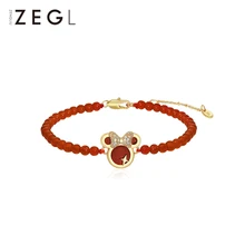 ZEGL дизайнерский браслет "год крысы" Женский дизайн красный браслет Рождественский подарок для девушки Популярные ювелирные изделия