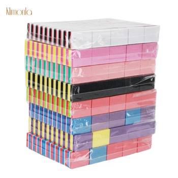 

500Pcs/lot Double Side Colorful Mini Nail Buffer 100/180 Sandpaper Nails Art Buffer Tools Salon Accessories 2020 New Style