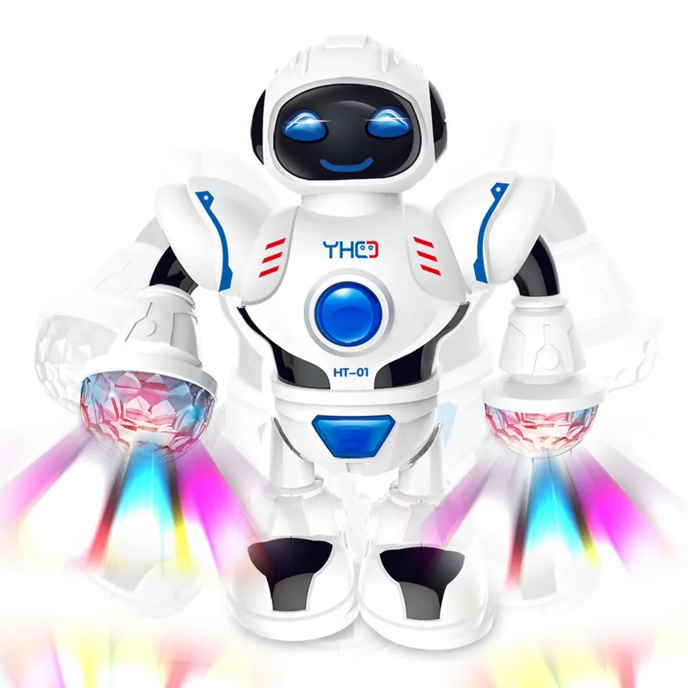360 Вращающийся танцевальный робот, электрическая танцевальная Роботизированная Игрушка с красочным мигающим светильник и музыкальным роботом для всех детей любого возраста
