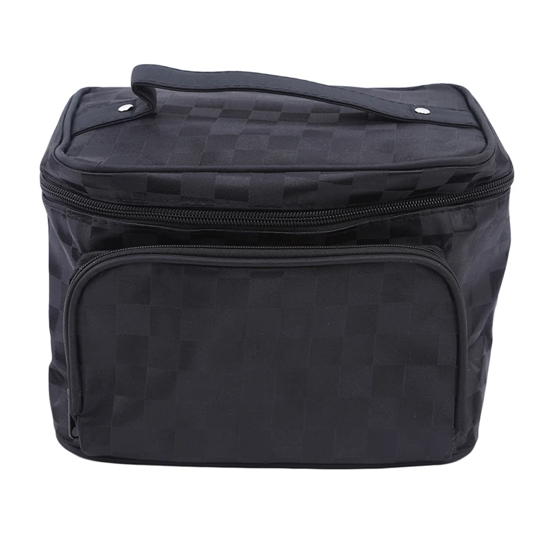 square black Женский косметический мешок многофункциональный косметический мешок водонепроницаемый профессиональный косметический набор для мытья несессер органайзер для путешествий - Цвет: square black