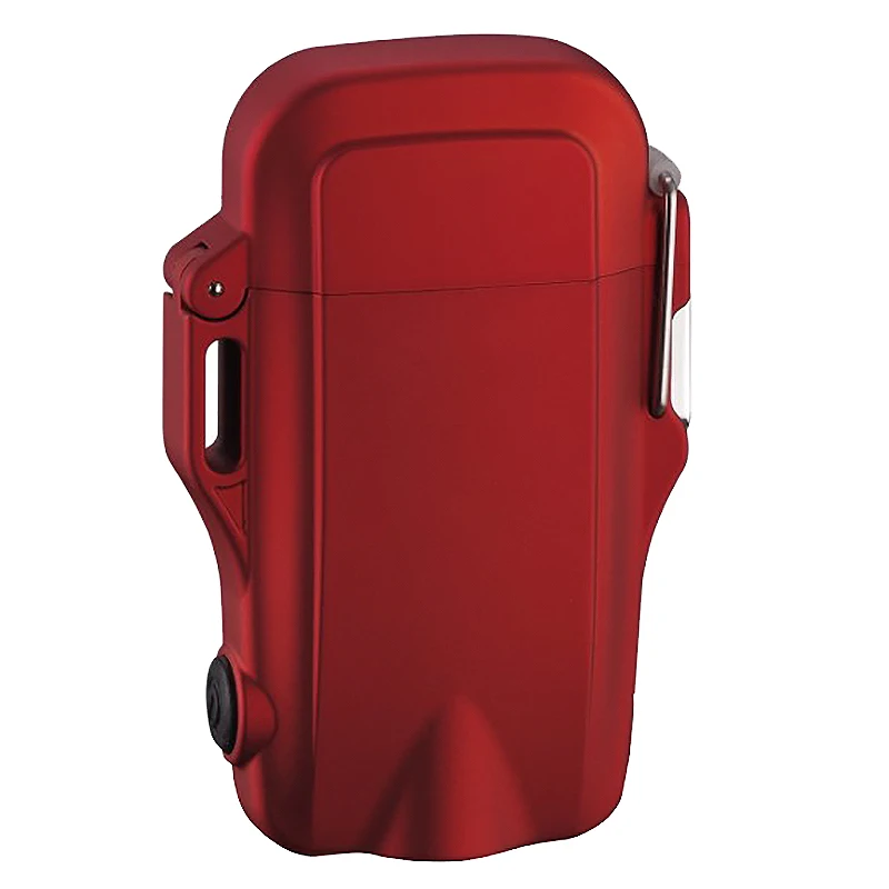 

Outdoor Camping Hiking Waterproof Windproof USB Rechargeable Electric Lighter Led Lights With Lanyard(Red)