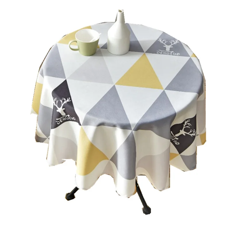 

Nordic Style Round Tablecloth Simple Waterproof Oil-Proof Restaurant Hotel Household round Table Coffee Table For Living Room