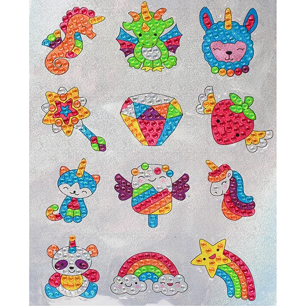 50 Kawaii Diamond Painting Stickers - Kids Diamond Painting Kits for Kids  with Holographic Diamond Art Stickers - Diamond Art For Kids Gem Art Kits  for Kids - Diamond Painting for Kids Gem Painting